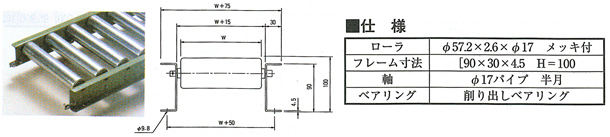 日本全国 送料無料 マキテック スチール製ローラーコンベヤR5714P型1000LX1000WX100P R5714PX1000L1000W100P  1台  120-6443