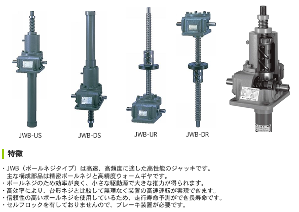 リニアパワージャッキ JWB(ボールネジタイプ)